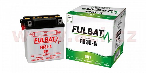 baterie 12V, FB3 l-A, 3,2Ah, 25A, konvenční 98x56x110 FULBAT (vč. balení elektrolytu)
